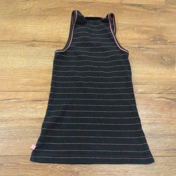 Y2K Jockey Women Medium Tank Top Shirt Ribbed Pink Emo Punk Stripe Goth Vintage - Picture 6 of 7